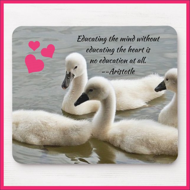 Inspirational Aristotle Quote Baby Ducks Mouse Pad (Creator Uploaded)