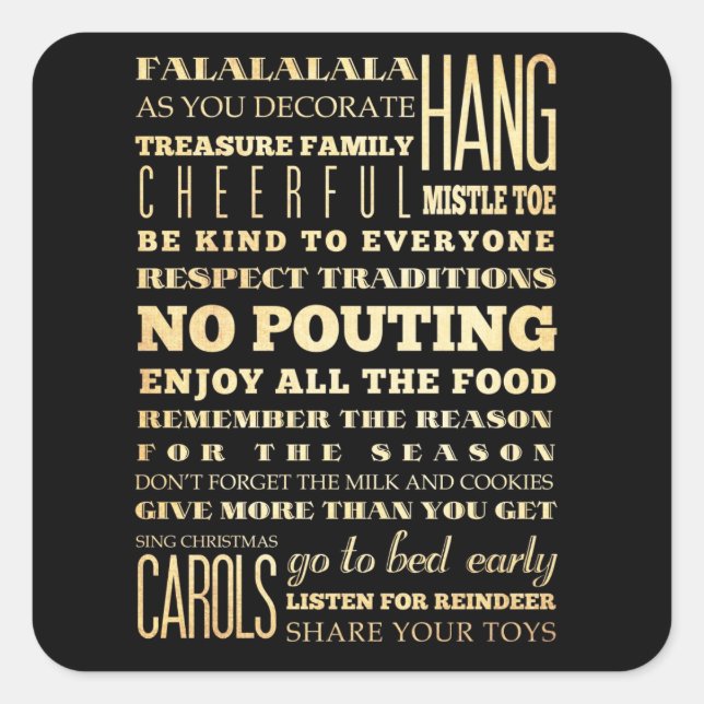 Inspirational Art - Christmas  Carol Square Sticker (Front)