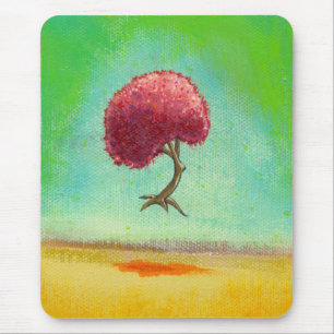 Inspirational art fun modern painting hopeful tree mouse mat
