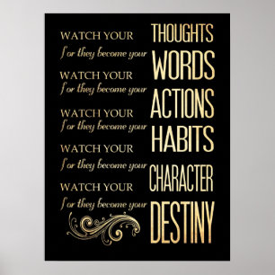 Inspirational Art - Watch Yourself. Poster
