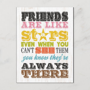 Inspirational Arts - Friends Are Like Stars. Postcard