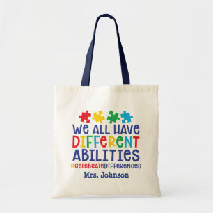 Inspirational Autism Teacher Personalised Tote Bag