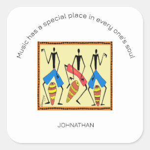 Inspirational, Awesome African drumming Square Sticker