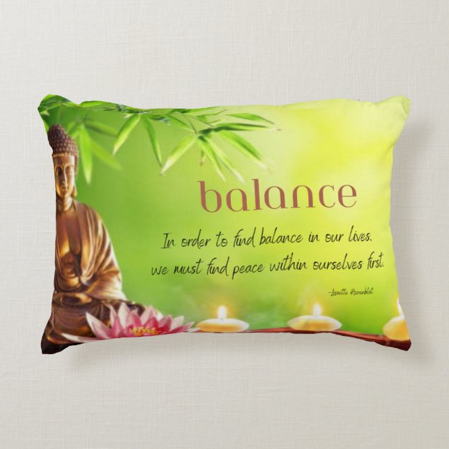 INSPIRATIONAL BALANCE BUDDHA PILLOW (Front)