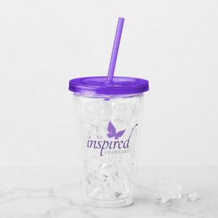 Inspirational Be Inspired Everyday Butterfly Acrylic Tumbler
