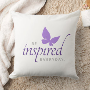 Inspirational Be Inspired Everyday Butterfly Cushion
