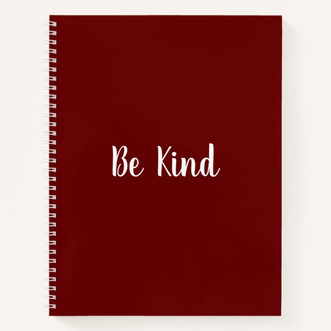 Inspirational Be Kind School Notebook (Front)