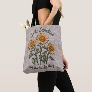 Inspirational Be The Sunshine Quote/Sublimation Tote Bag