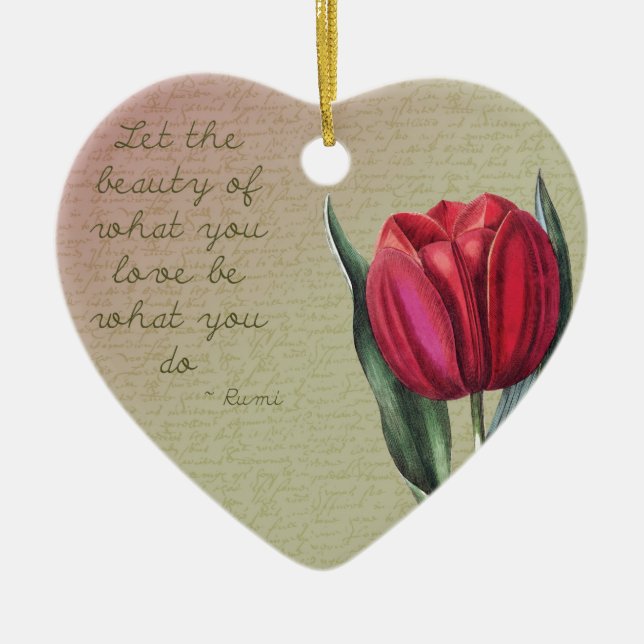 Inspirational Beauty Tulip Ceramic Tree Decoration (Front)
