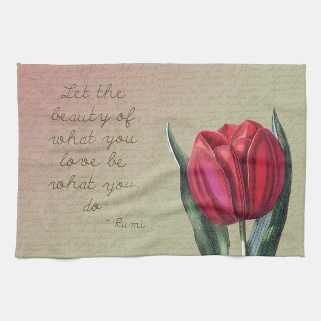 Inspirational Beauty Tulip Tea Towel (Horizontal)