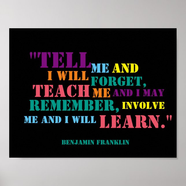 Inspirational Benjamin Franklin Quote Poster (Front)