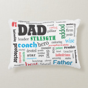 Inspirational Best Father Dad Word Cloud Decorative Cushion