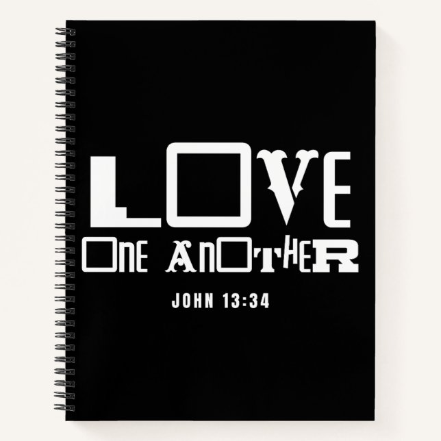 Inspirational Bible Quote Love One Another Notebook (Front)
