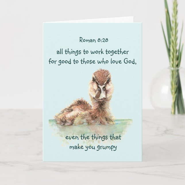Inspirational Bible Quote Rom 8:28 Work together  Card (Front)
