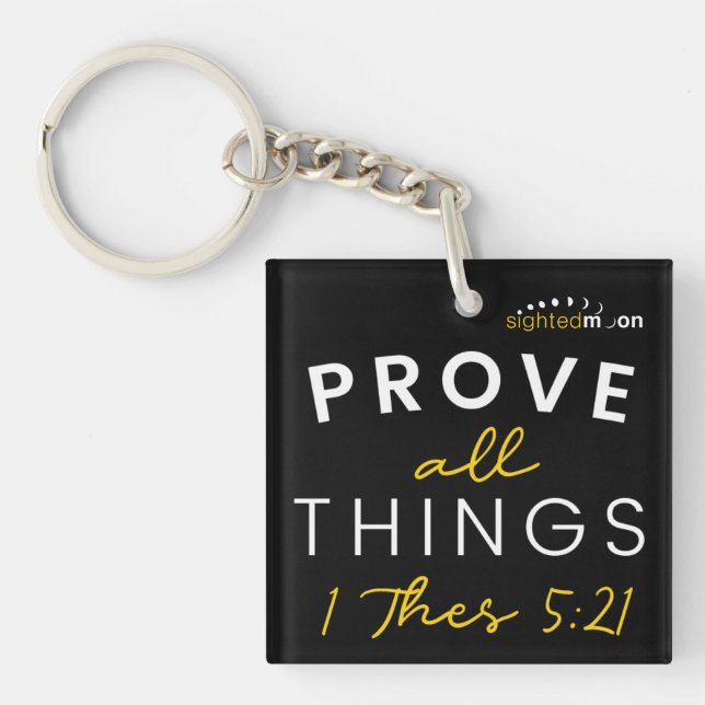 Inspirational Bible Quote Typography Key Ring (Front)