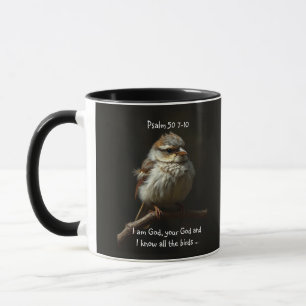 Inspirational Bible Scripture Quote Psalm Bird Mug