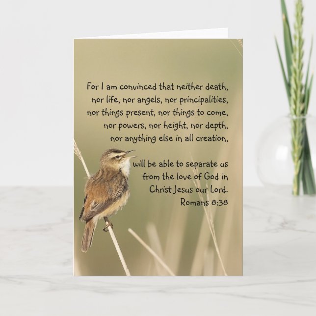 Inspirational Bible Scripture Quote Romans 8:38   Card (Front)