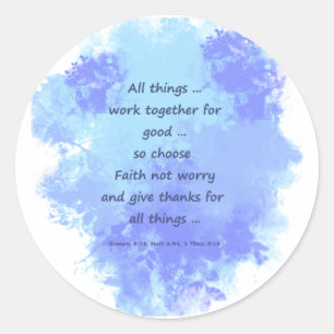 Inspirational Bible Scripture Quotes Classic Round Sticker
