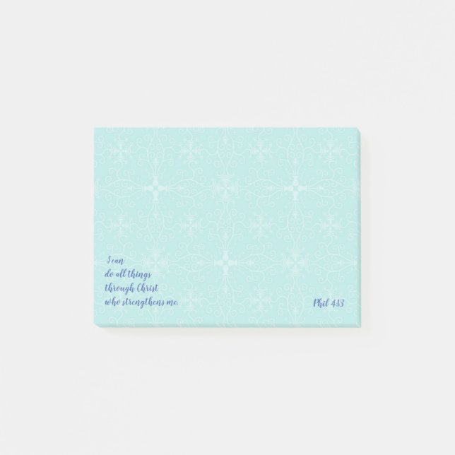 Inspirational Bible Scripture Quotes Phil 4:13 Post-it Notes (Front)