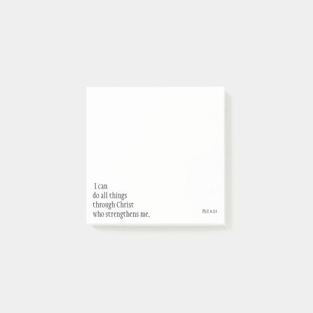 Inspirational Bible Scripture Quotes Phil 4:13 Post-it Notes (Front)