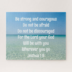 Inspirational Bible Verse Beach Photography Jigsaw Puzzle