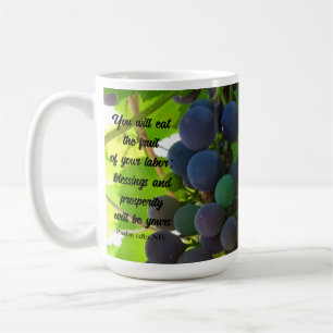 Inspirational Bible Verse Blessings Purple Grapes Coffee Mug