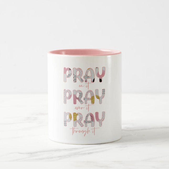 Inspirational Bible Verse Christian Quote Two-Tone Coffee Mug (Center)