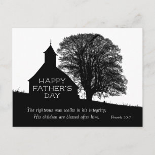 Inspirational Bible Verse Father's Day Church Postcard