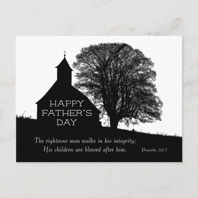 Inspirational Bible Verse Father's Day Church Postcard (Front)