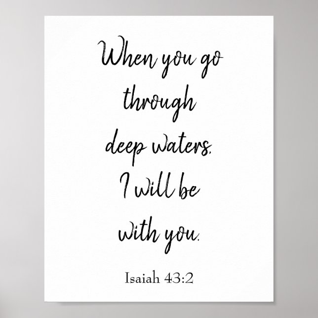Inspirational Bible Verse I will be with you Poster (Front)