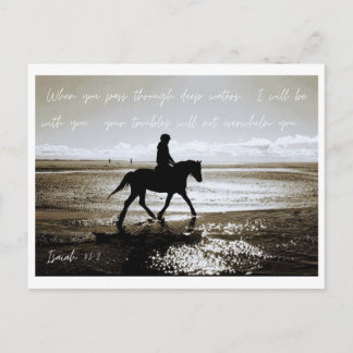 Inspirational bible verse Isaiah 43:2 postcard