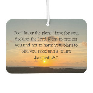 Inspirational Bible Verse Jeremiah 29:11 Christian Car Air Freshener