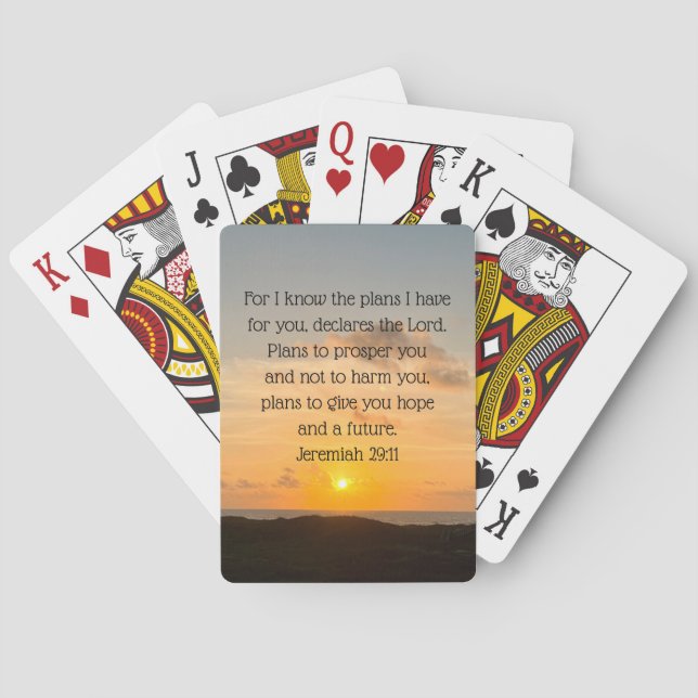 Inspirational Bible Verse Jeremiah 29:11 Christian Playing Cards (Back)