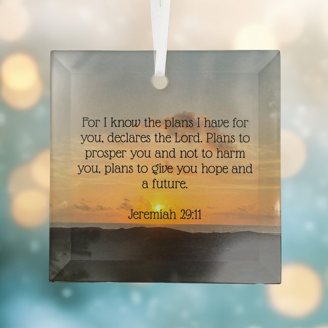 Inspirational Bible Verse Jeremiah 29:11 Christmas Glass Tree Decoration (Creator Uploaded)