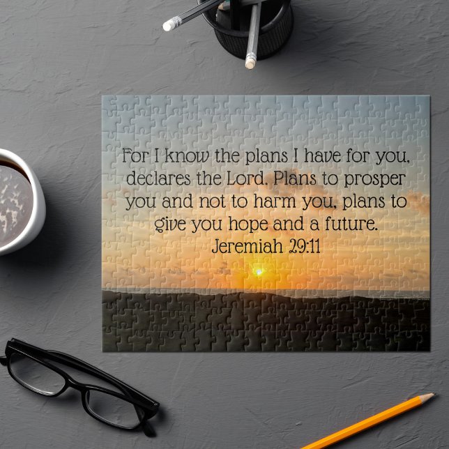 Inspirational Bible Verse Jeremiah 29:11 Sunrise Jigsaw Puzzle (Creator Uploaded)
