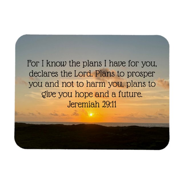 Inspirational Bible Verse Jeremiah 29:11 Sunrise Magnet (Horizontal)