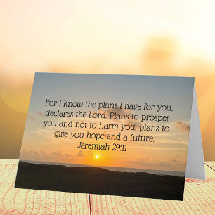 Inspirational Bible Verse Jeremiah 29:11 Sunrise Note Card