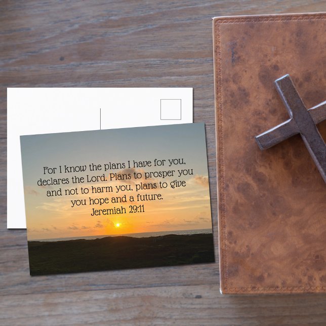 Inspirational Bible Verse Jeremiah 29:11 Sunrise Postcard (Creator Uploaded)