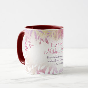 Inspirational Bible Verse Pink Floral Mother's Day Mug