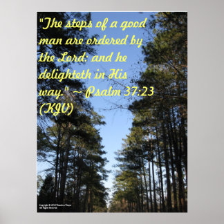 Inspirational Bible verse poster - Psalm 37:23