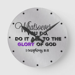 Inspirational Bible Verse Round Clock
