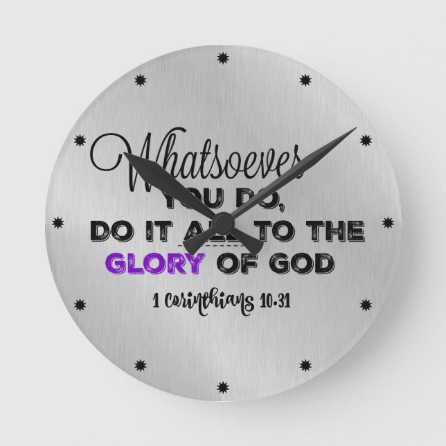 Inspirational Bible Verse Round Clock (Front)
