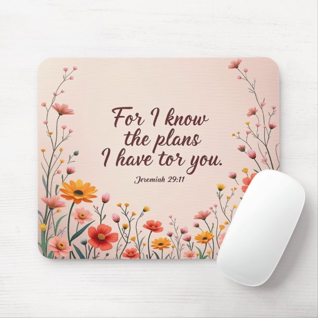 Inspirational Bible Verse/Scripture Mouse Mat (With Mouse)