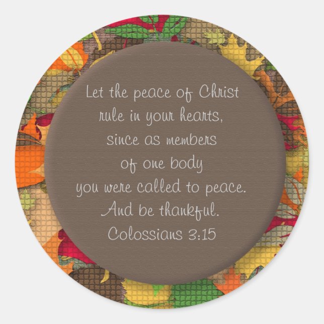 Inspirational Bible Verse-Thankfulness-Sticker Classic Round Sticker (Front)