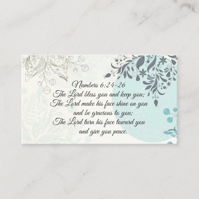 Inspirational Bible Verse, The Lord Bless You Business Card (Front)