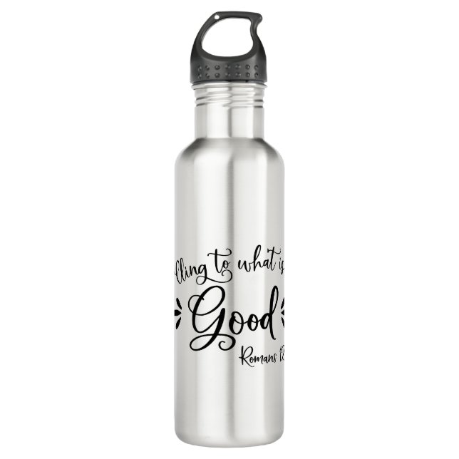 Inspirational Bible Verses - Romans 12:9 710 Ml Water Bottle (Front)