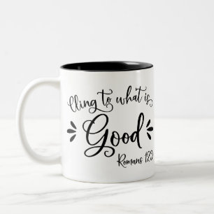 Inspirational Bible Verses - Romans 12:9 Two-Tone Coffee Mug