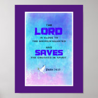 Inspirational Biblical Quote Psalm 34:18