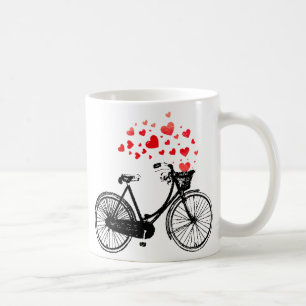 Inspirational Bike with Love Hearts Vintage Coffee Mug