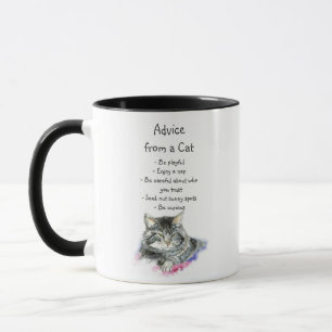 Inspirational Birthday Advice from a Cat Fun Anima Mug